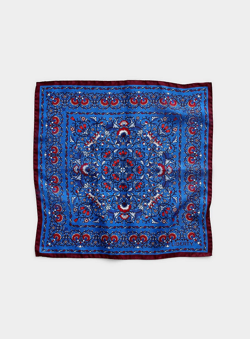 Pure silk red and blue Lodden scarf Made with Liberty Fabric product image (primary)