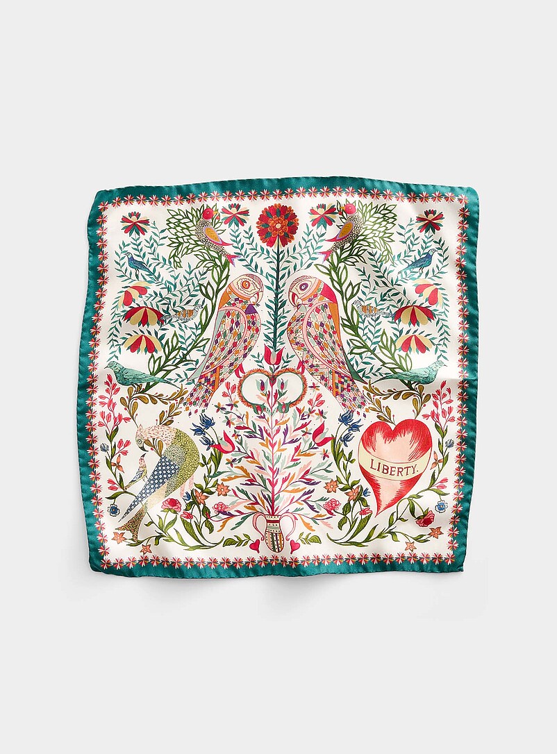 Pure silk Stolen Heart small scarf Made with Liberty Fabric product image (primary)