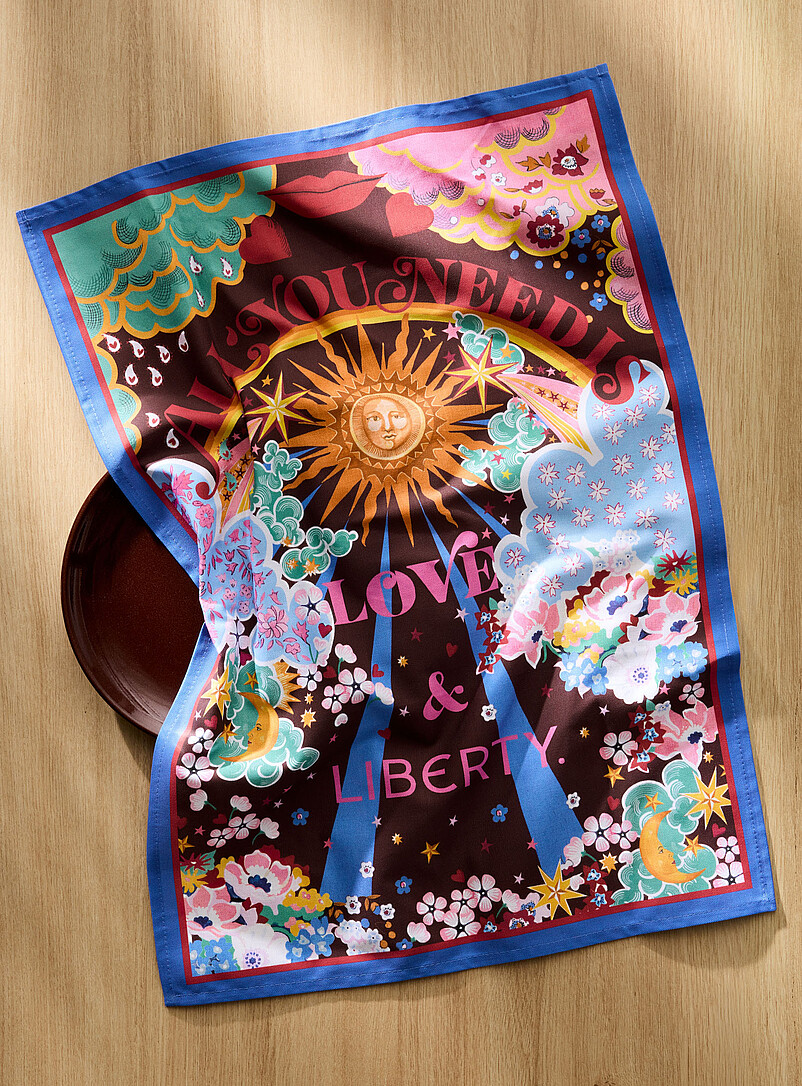 All You Need Is Love tea towel Made with Liberty Fabric product image (primary)