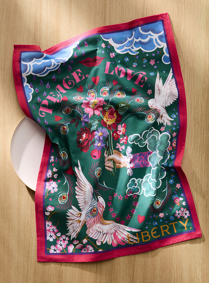 Peace Love and Liberty tea towel Made with Liberty Fabric product image (primary)