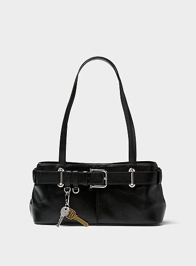 Le petit sac d'&eacute;paule cuir Brocle noir