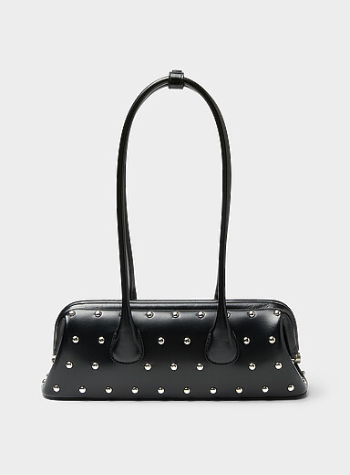 Boat small studded leather baguette bag