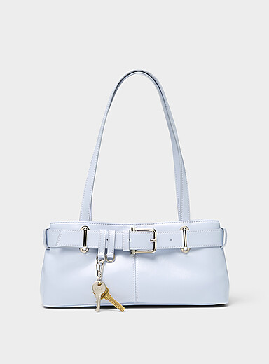 Brocle misty blue leather shoulder bag