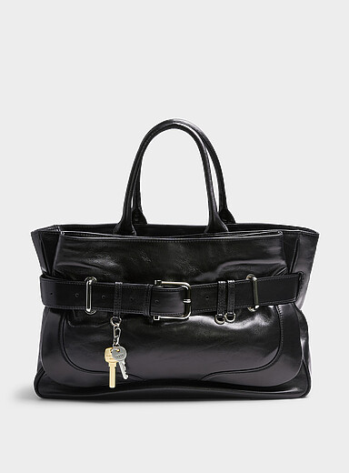 Brocle large glossy leather tote bag