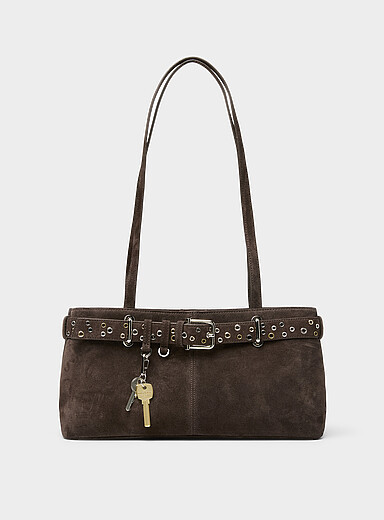 Brocle brown suede shoulder bag