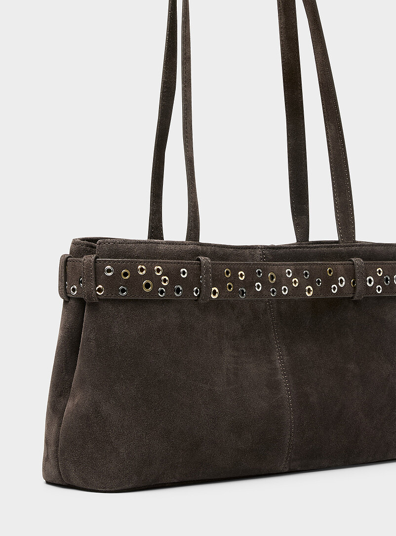 OSOI: Le sac d'&eacute;paule su&egrave;de Brocle brun Brun pour femme