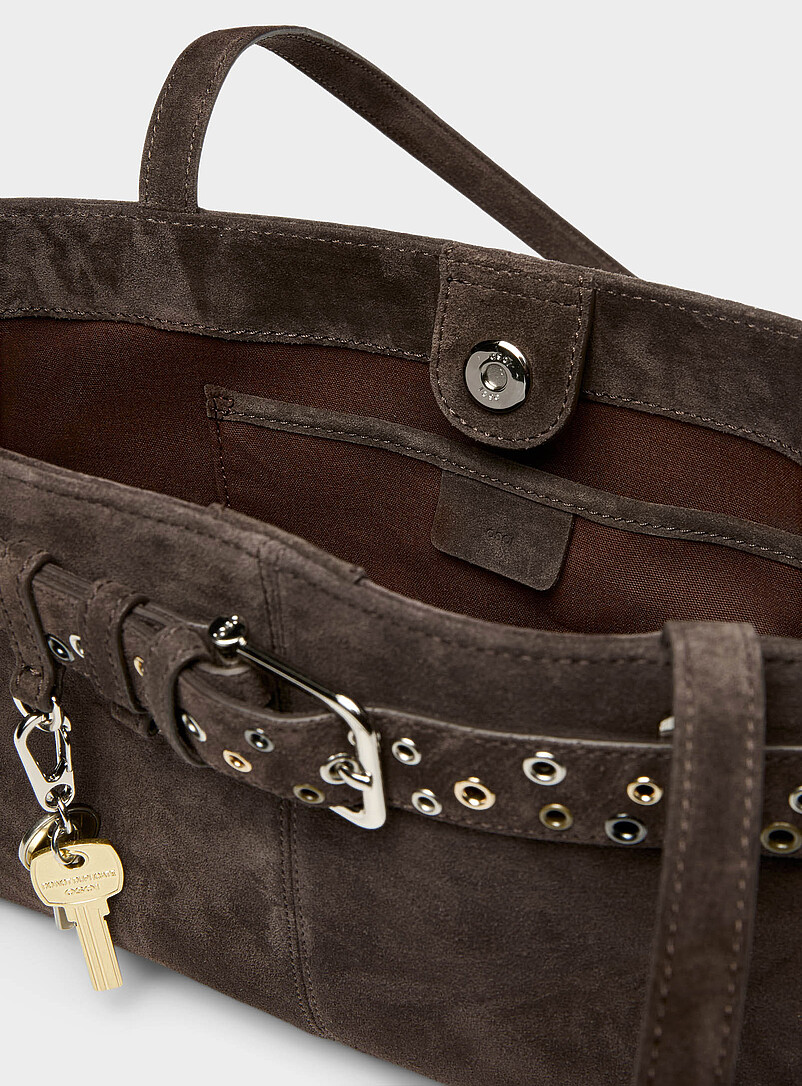 OSOI: Le sac d'&eacute;paule su&egrave;de Brocle brun Brun pour femme