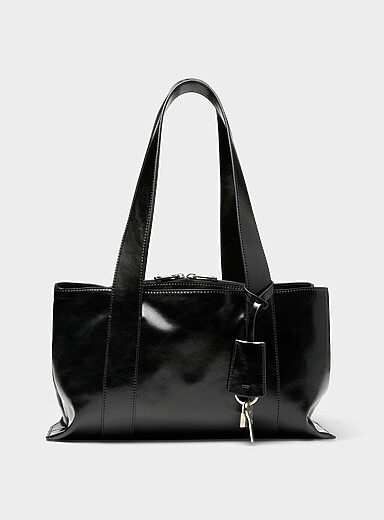 Le sac d'&eacute;paule cuir lustr&eacute; Shell Duffel