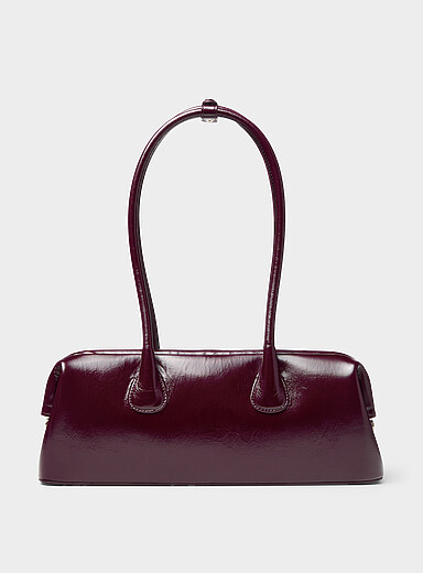Le sac baguette cuir pourpre Boat