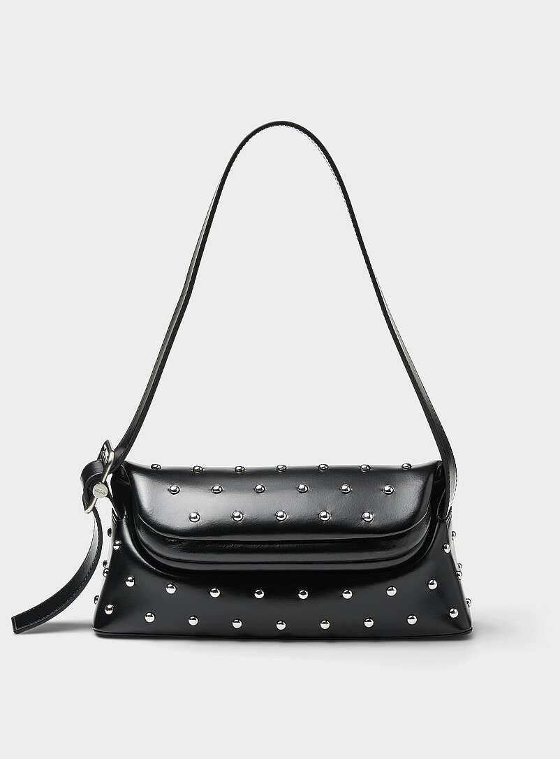 Folder Brot studded leather baguette bag product image (primary)