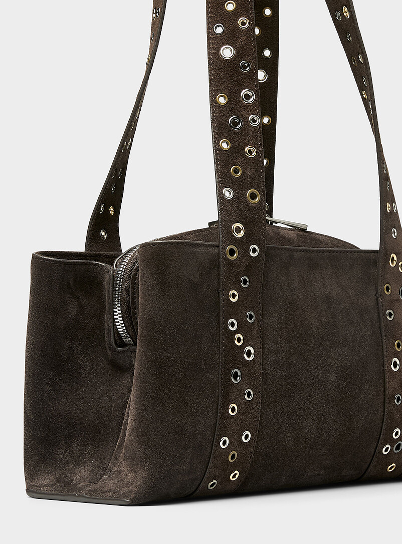 Shell Duffel brown suede mini shoulder bag product image 2