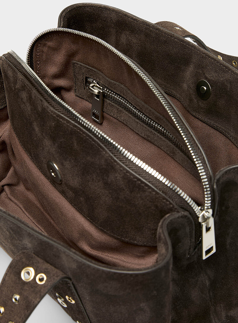 Shell Duffel brown suede mini shoulder bag product image 3