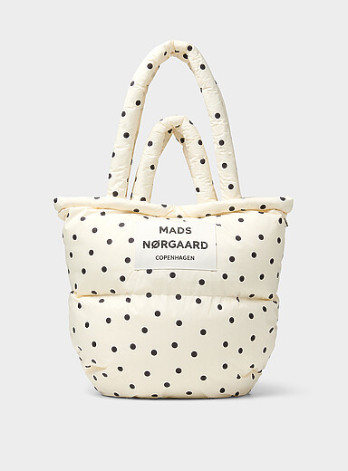 Pillow polka dot rugged canvas puffy tote bag