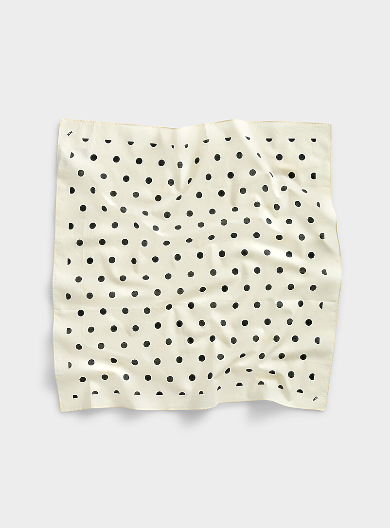 Small black and white dotted scarf product image (primary)
