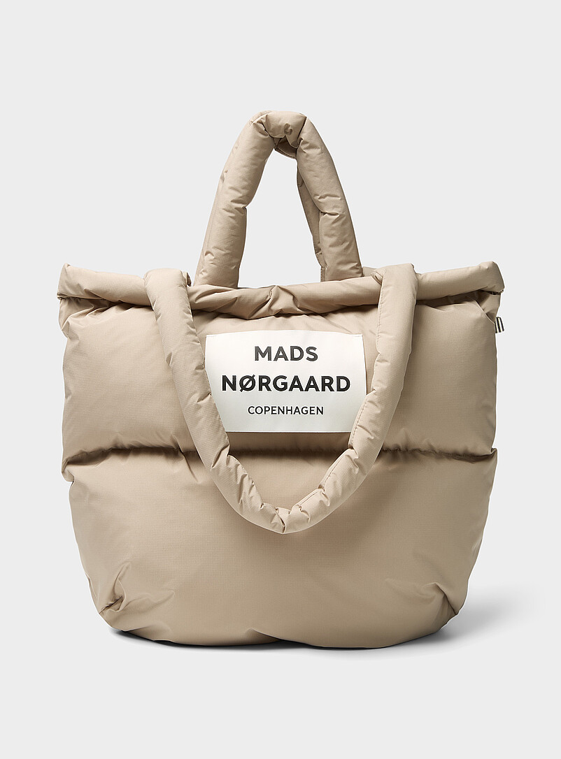 Pillow Solid Rugged Fabric Puffy Tote Bag