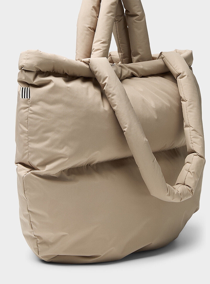 Pillow solid rugged fabric puffy tote bag product image 2