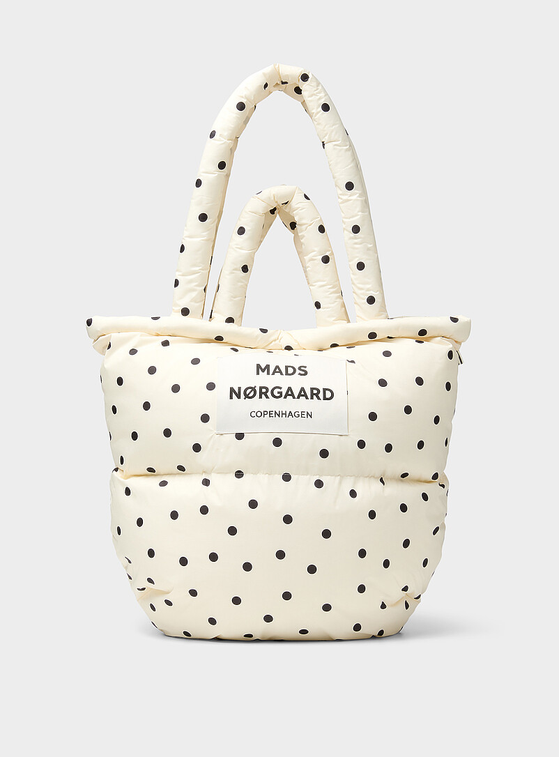 Pillow polka dot rugged canvas puffy tote bag product image (primary)
