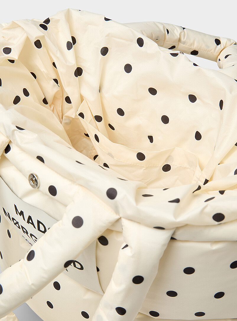 Pillow polka dot rugged canvas puffy tote bag product image 3