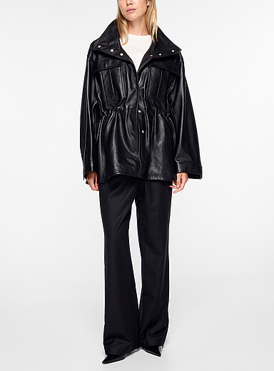 Rohe Black Sculptural leather jacket for women