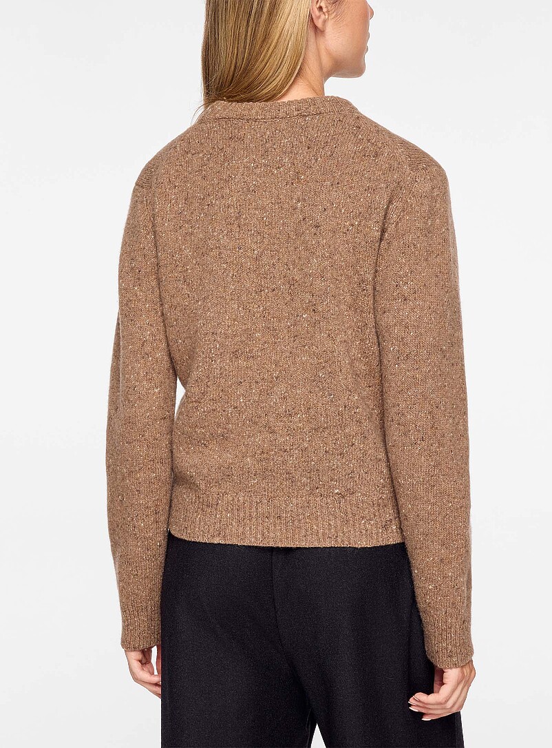 Taupe wool crew-neck sweater product image 3