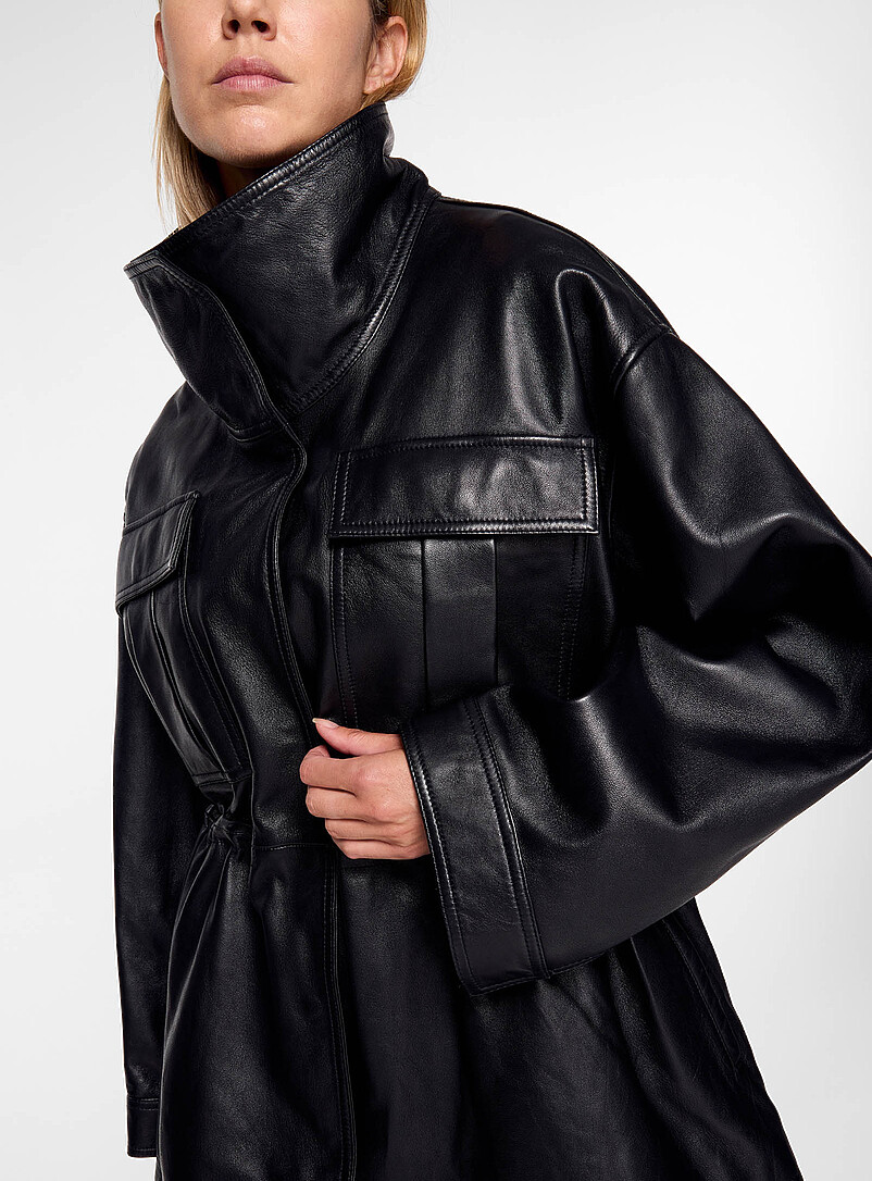 Sculptural leather jacket product image 2