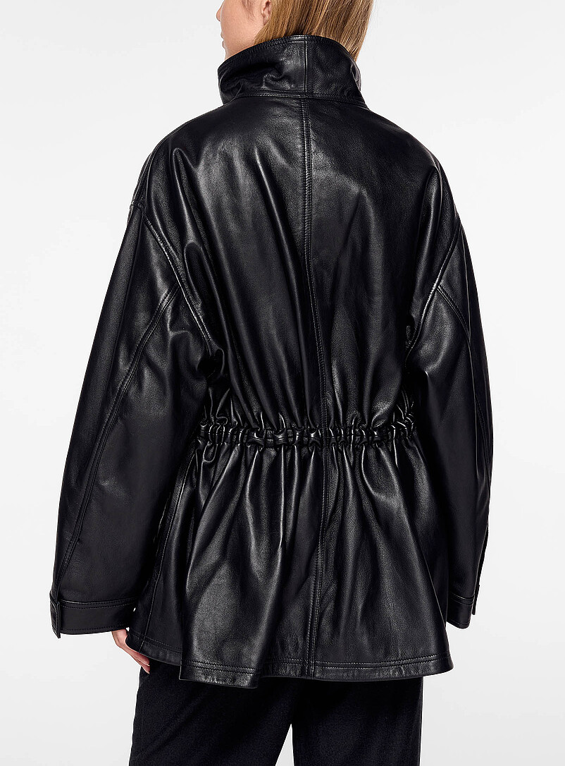 Sculptural leather jacket product image 3