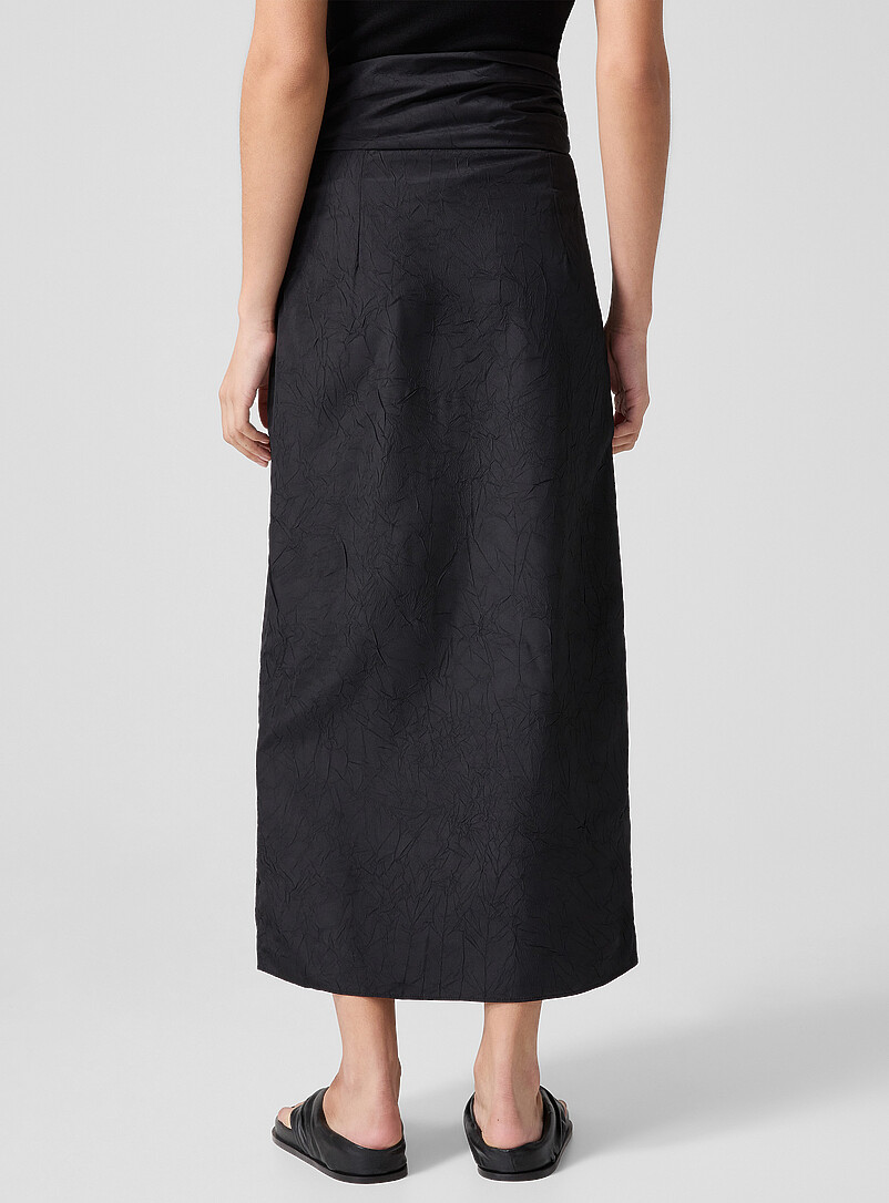 Crackled-texture sarong skirt product image 3