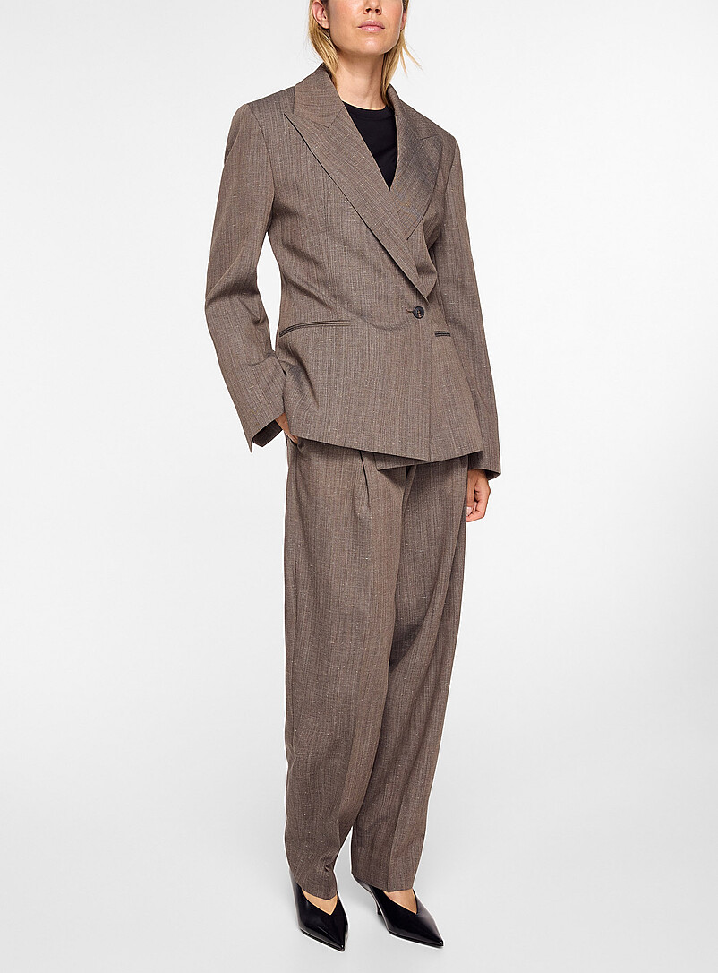 Hourglass heathered taupe wrap blazer product image 2