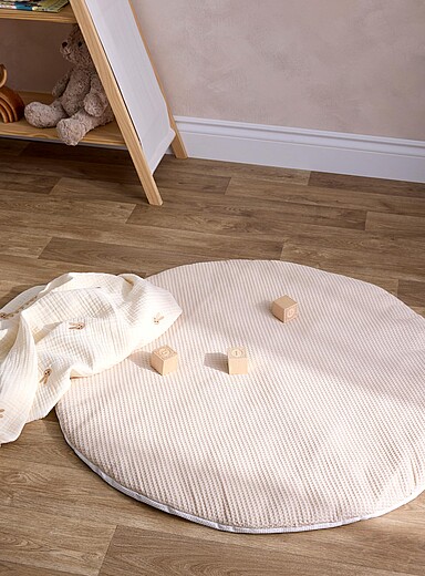 &Egrave;ve & Jul: Le tapis d'&eacute;veil circulaire gaufr&eacute; Enfant Gris