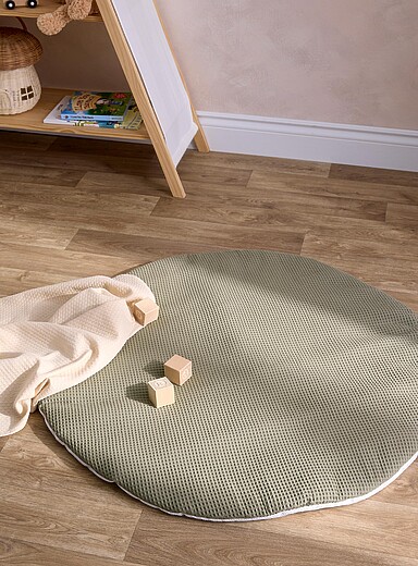 &Egrave;ve & Jul: Le tapis d'&eacute;veil circulaire gaufr&eacute; Enfant Gris