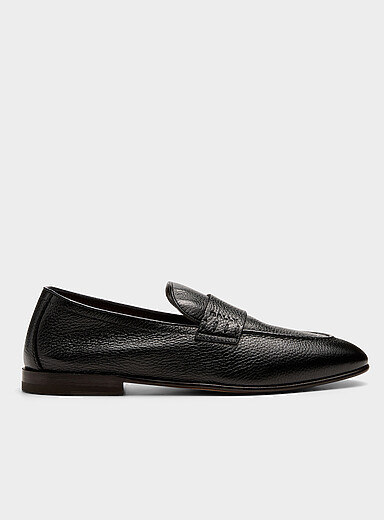 BALLY Black Sleek grained leather loafer Men for men