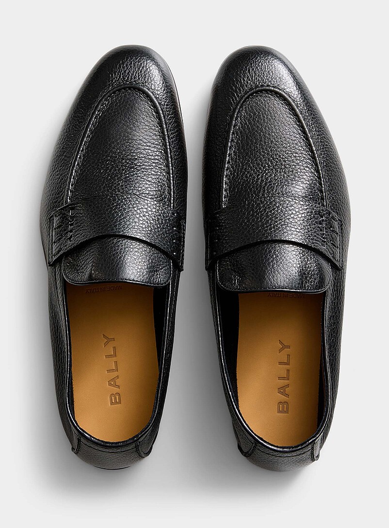 Sleek grained leather loafer Men | BALLY | Men's Designer Shoes