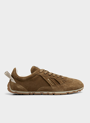 BALLY Honey/Camel Quarry tone-on-tone suede sneakers Men for men