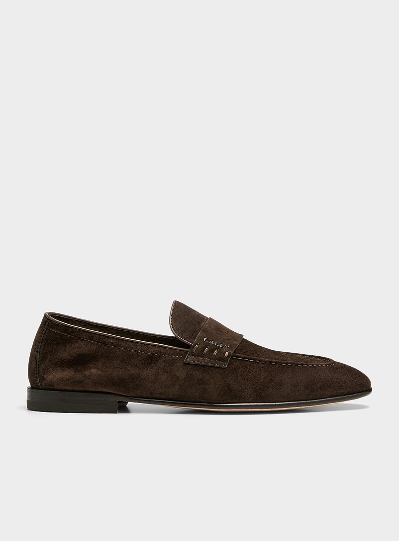 Elios Chocolate Brown Suede Loafers Men