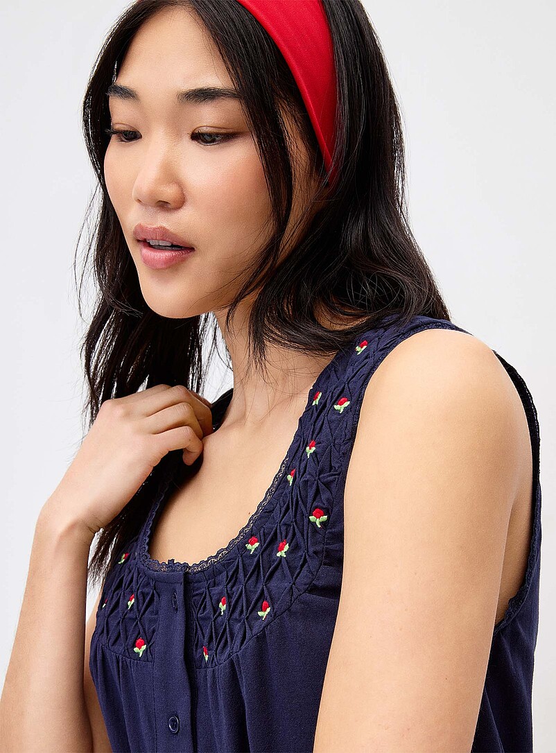 Needii Navy/Midnight Blue Floral slip-style dress for women
