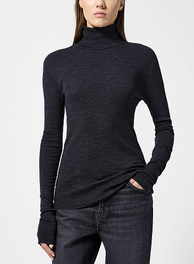 Skall Studio Slate Grey Esme 100% merino wool sweater for women