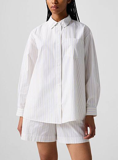 Skall Studio: La chemise amplifi&eacute;e Edgar Blanc &agrave; motifs pour femme