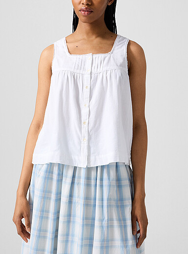 Skall Studio: La blouse sans manches Clea Blanc pour femme