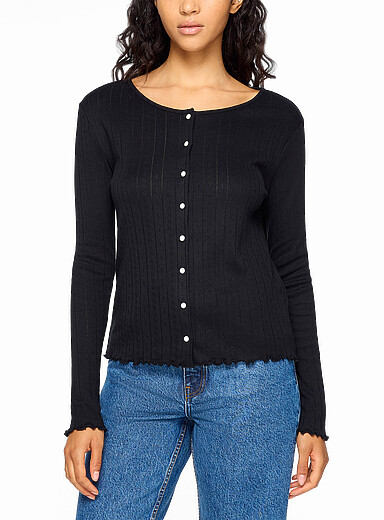 Skall Studio Black Edie pointelle cardigan for women