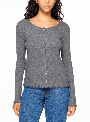 Skall Studio: Le cardigan pointelle Edie Gris ardoise pour femme