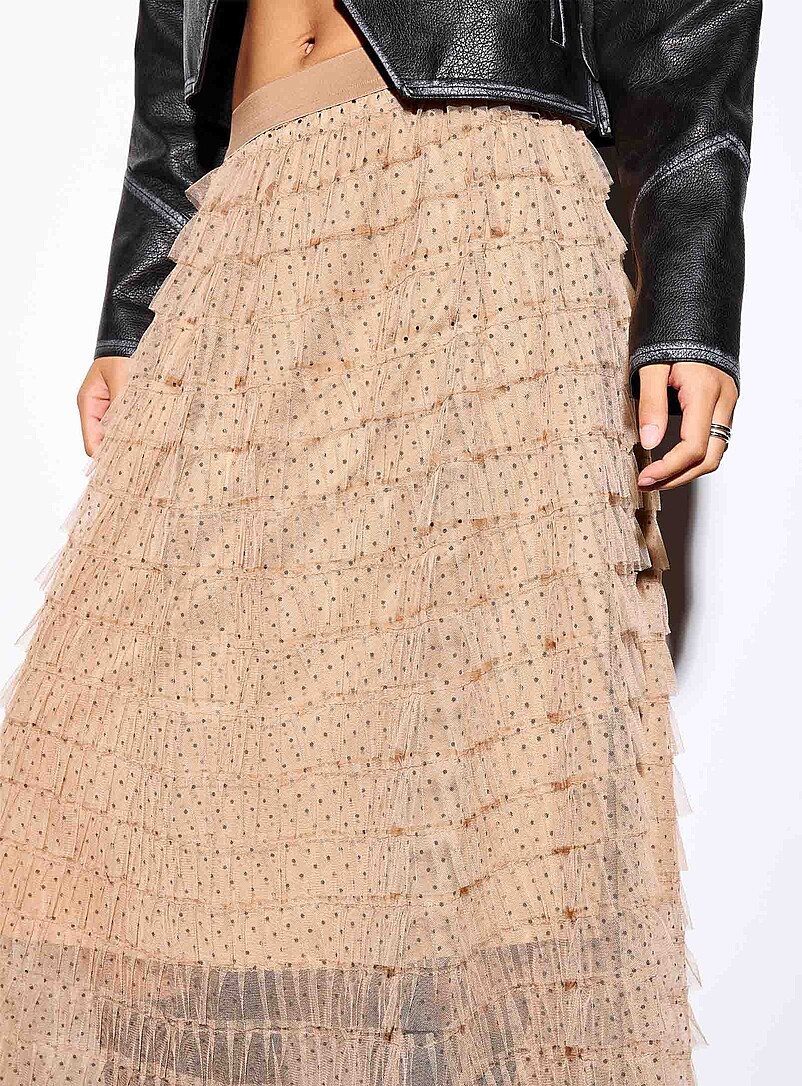 Polka dot tiered tulle maxi skirt product image 2