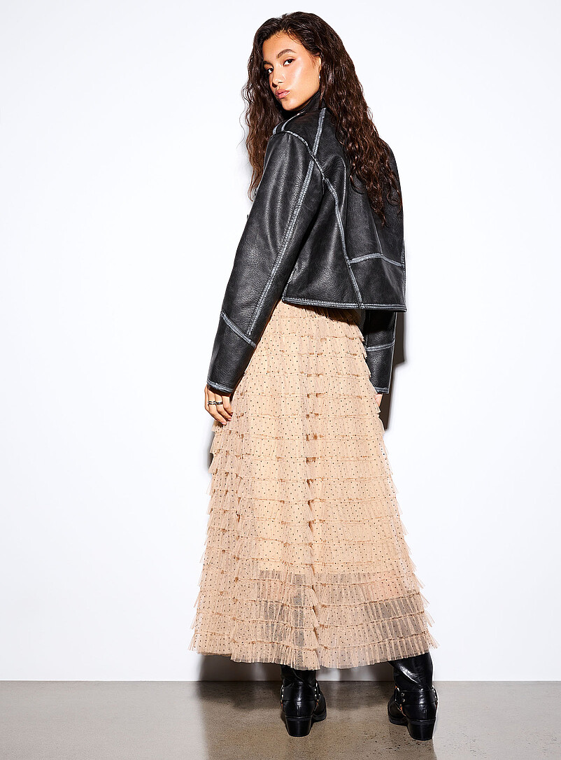 Polka dot tiered tulle maxi skirt product image 3