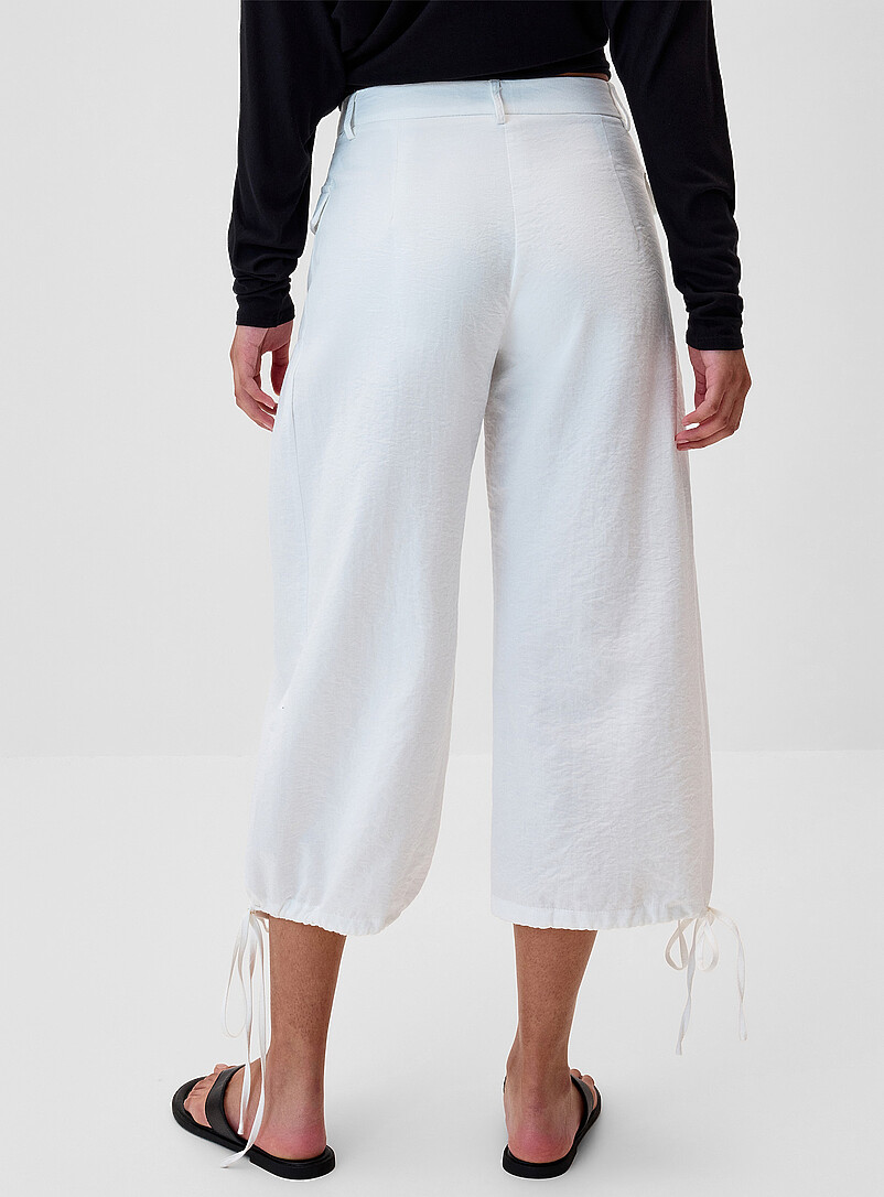 Twill wide-leg cropped pant product image 3
