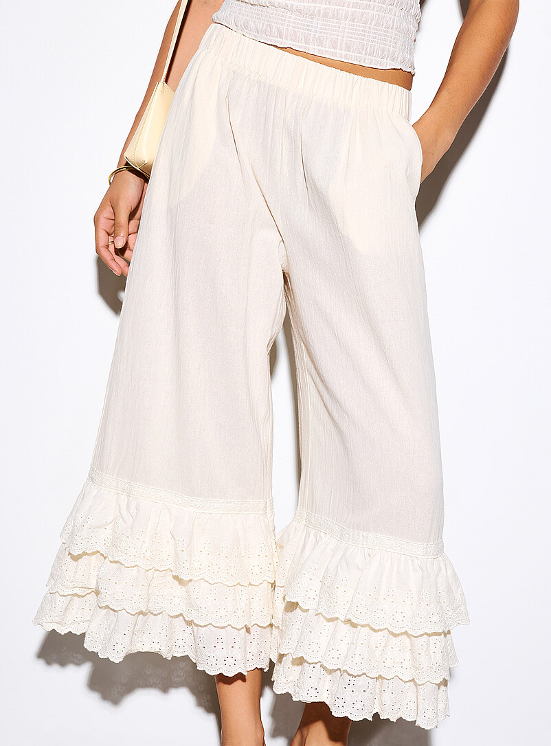 Embroidered ruffled bloomer pant product image 2