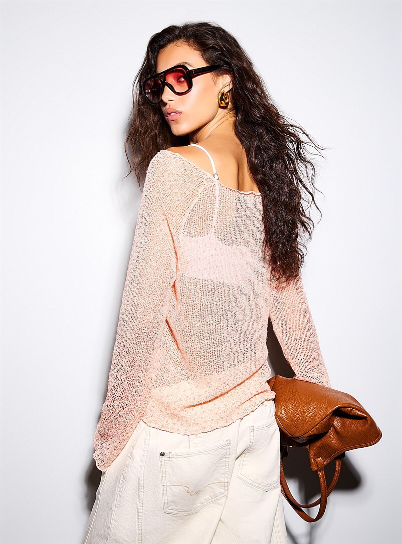 Fine sequin knit off-the-shoulder sweater product image 3