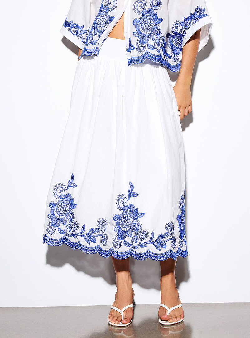 Summer embroidery poplin maxi skirt product image 2