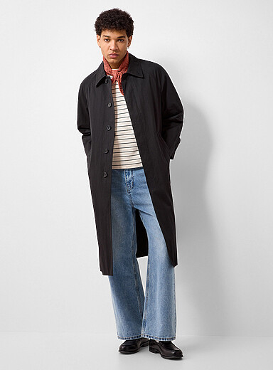 DUNST: Le trench long essentiel Noir pour homme