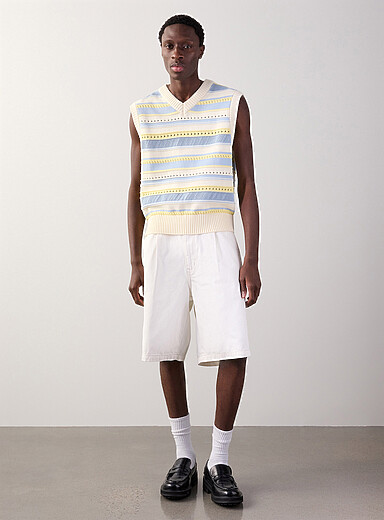 Le bermuda denim blanc ample