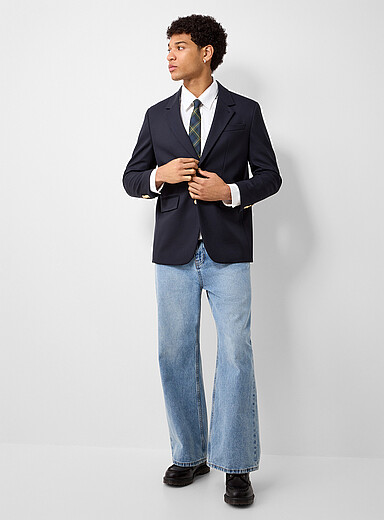 Gold-button navy jacket