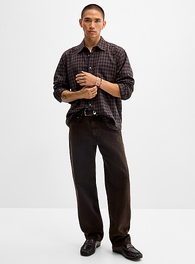Blackened brown jean <b>Straight fit</b>